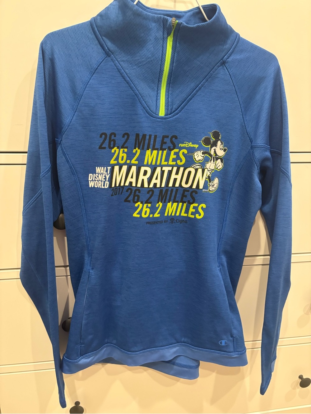 Champion Performance Pullover - Blue with Yellow Logo Accent